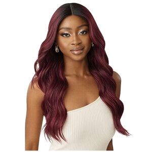 OUTRE Red Velvet EveryWear Burgundy Ombre T-Part Lace Wig - 24”